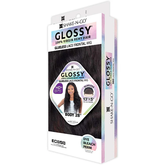 Shake N Go Glossy 100% Virgin Remy Hair Glueless 13x5 HD Lace Front Wig - BODY 28" - Image 3