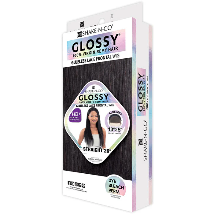 Shake N Go Glossy 100% Virgin Remy Hair Glueless 13x5 HD Lace Front Wig - STRAIGHT 26" - Image 3