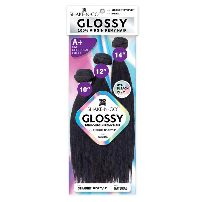 Shake N Go Glossy 100% Virgin Remy Hair Weave - STRAIGHT (Multi Length) 3 Pcs - Image 5