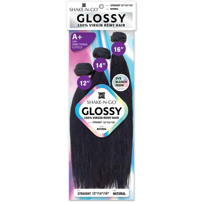 Shake N Go Glossy 100% Virgin Remy Hair Weave - STRAIGHT (Multi Length) 3 Pcs - Image 6