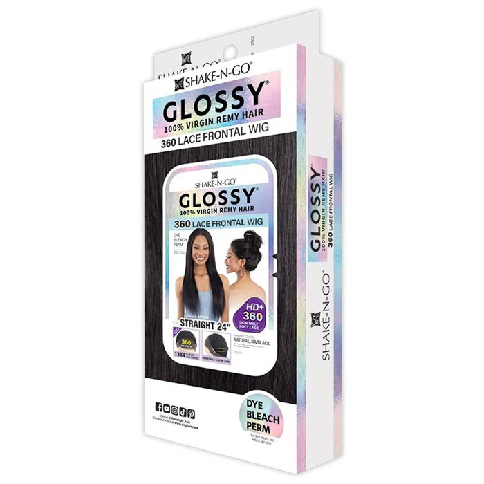 Shake N Go Glossy Glueless 360 HD 13x4 Lace Front Wig - STRAIGHT 24" - 100% Virgin Remy Hair - Image 4