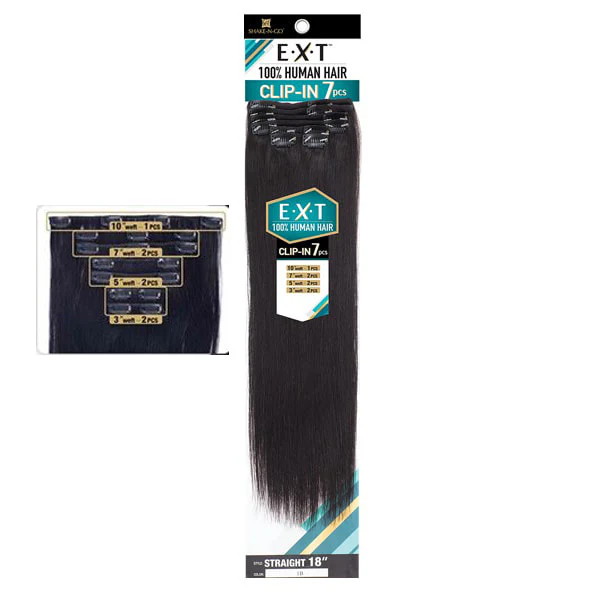 Shake N Go EXT 100% Human Hair Extension Weave CLIP IN 7PCS - STRAIGHT 20 - Image 2