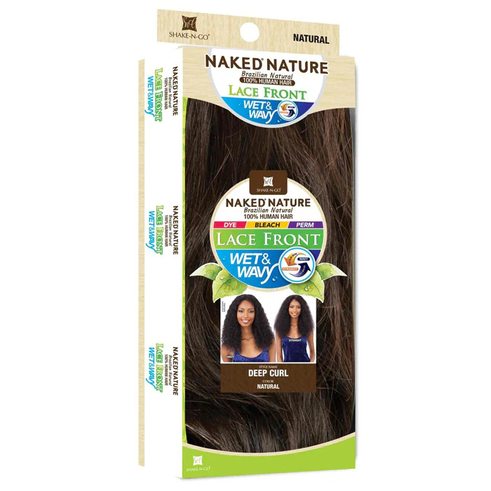 Shake N Go Naked Brazilian Natural Unprocessed 100% Human Hair Lace Parting Front Wig - DEEP CURL - Image 3