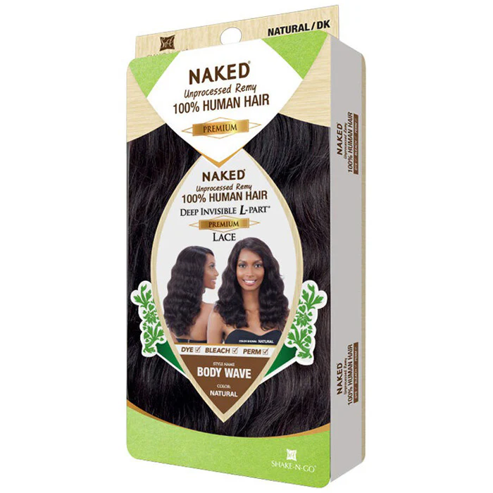 Shake-N-Go Naked Unprocessed Remy 100% Human Hair Deep Invisible L-Part Lace Front Wig - BODY WAVE - Image 3