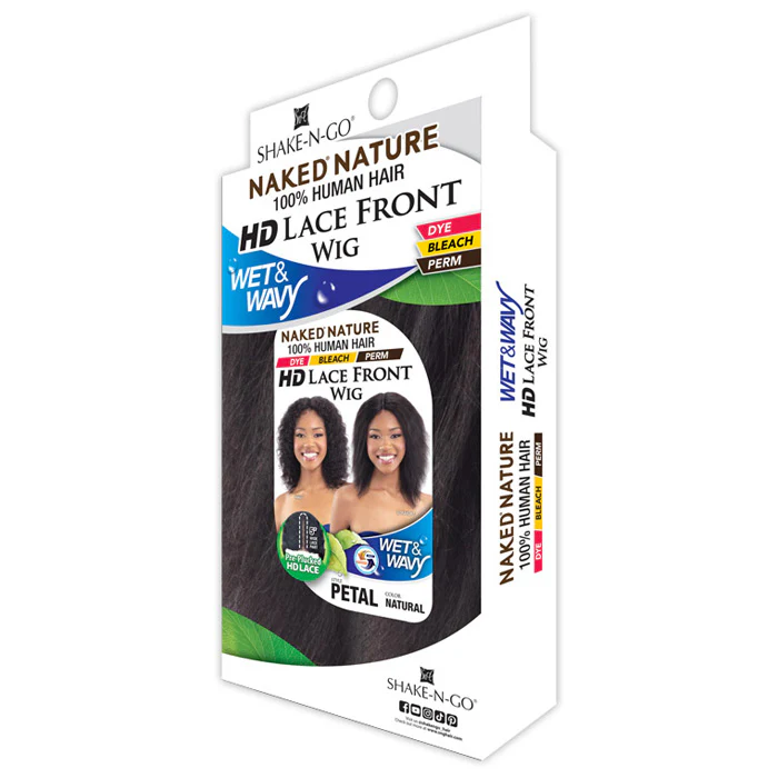Shake N Go Naked Nature 100% Human Hair HD 5" Deep Parting Lace Front Wig - PETAL - Wet & Wavy - Image 3