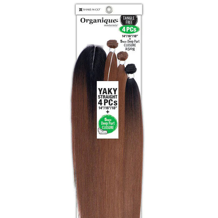 Shake-N-Go Organique Mastermix Weave - YAKY STRAIGHT 4 PCS 14/16/18"+ 5" CLOSURE - Image 3