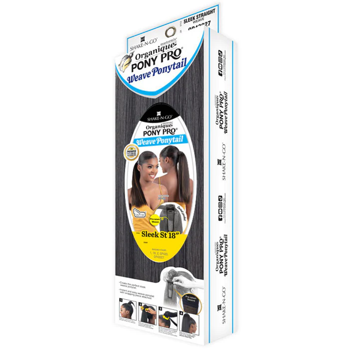 Shake N Go Organique Pony Pro Weave Ponytail - SLEEK STRAIGHT 18" - Image 3