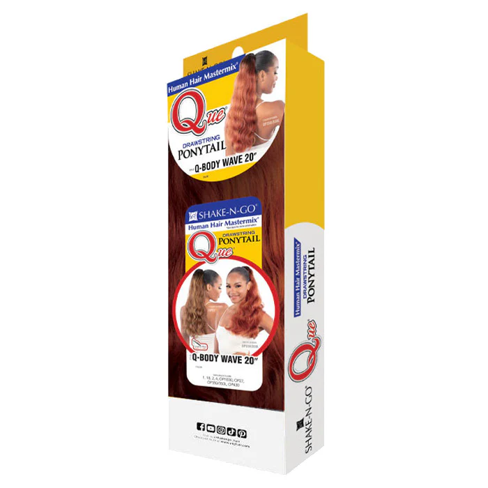 Shake N Go Que Human Hair Blend Drawstring Ponytail - Q-BODY WAVE 20" - Image 3