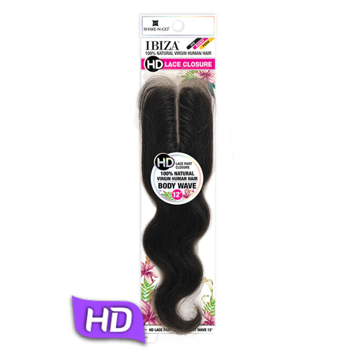 Shake N Go Ibiza 100% Natural Virgin Human Hair HD Lace Closure - 2.25" X 4.5" BODY WAVE 12" - Image 2