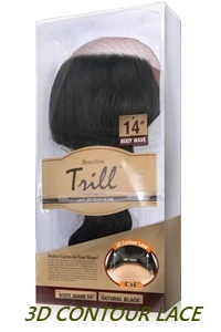Trill Unprocessed Brazilian Virgin Human Hair 3D CONTOUR LACE 4X4 CLOSURE BODYWAVE 14 Inch - Image 3