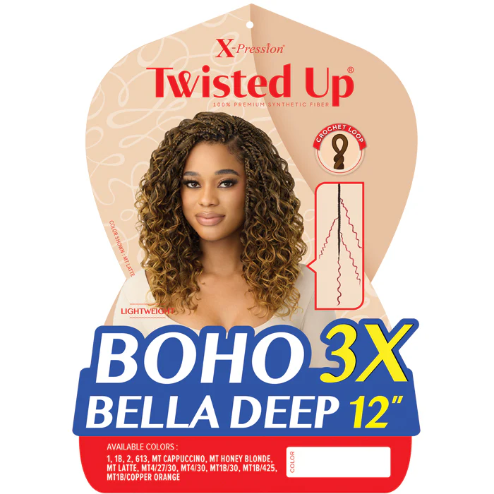Twisted Up X-Pression By Outre Loop Crochet Braids - BOHO BELLA DEEP 12" 3X - Image 3