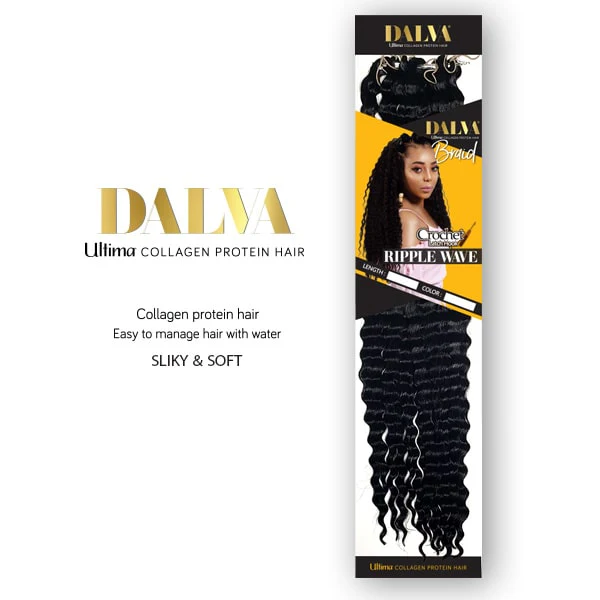Ultima Dalva Collagen Protein Hair Crochet Braid - RIPPLE WAVE BULK BRAID 18" - Image 4
