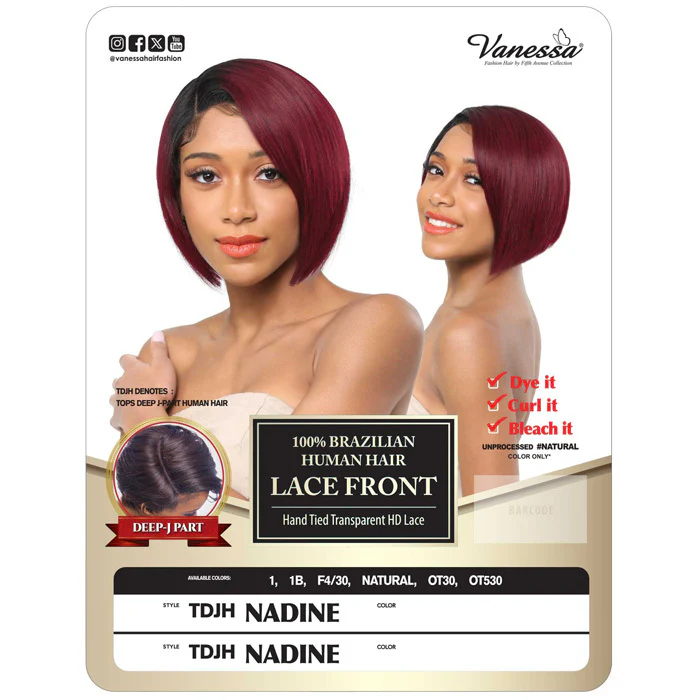 Vanessa 100% Brazilian Human Hair Swiss Silk Deep J-Part Lace Front Wig - TDJH NADINE - Image 3