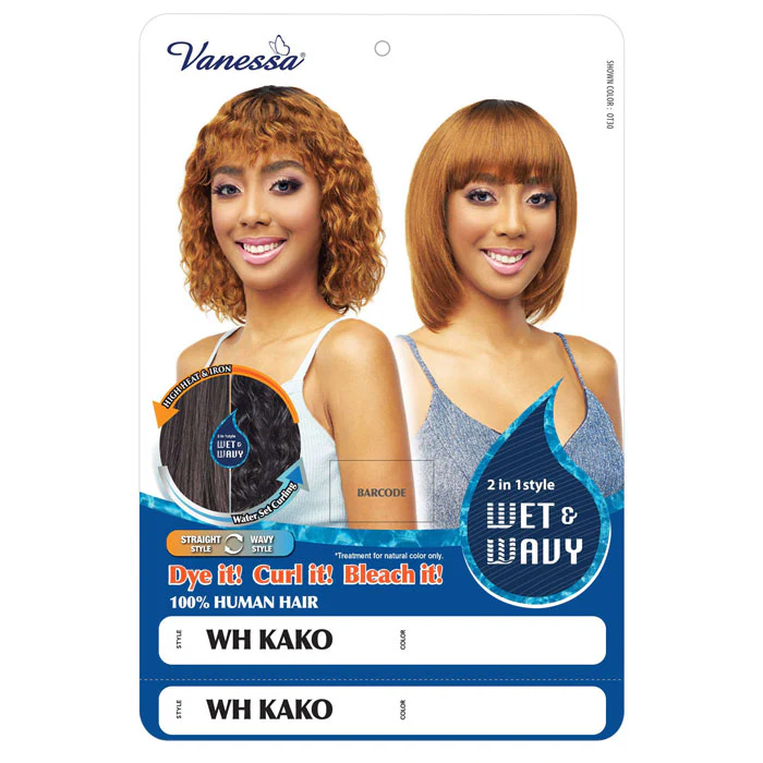 Vanessa 100% Human Hair Wet & Wavy Wig - KAKO - Image 2