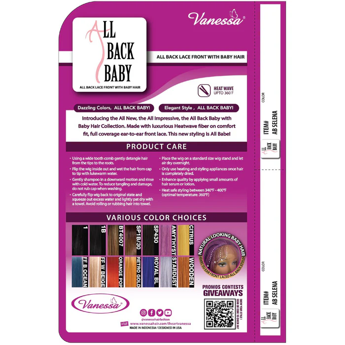 Vanessa All Back Baby Lace Front Wig - AB SELENA - Image 4