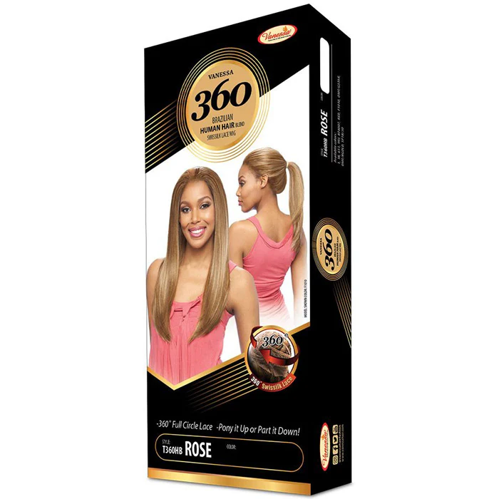 Vanessa Brazilian Human Hair Blend 360 Swissilk Lace Wig - T360HB ROSE - Image 5