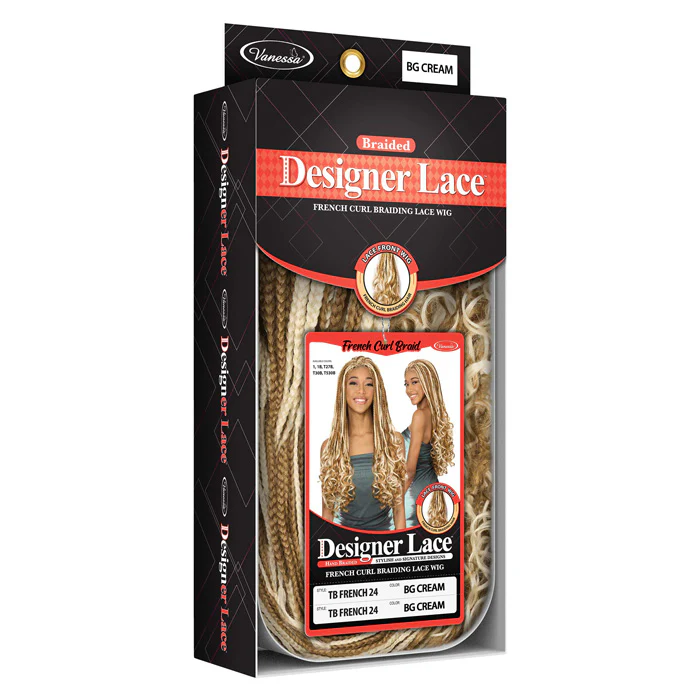 Vanessa Designer Lace French Curl Braided Lace Front Wig - TB FRENCH 24 - Image 3