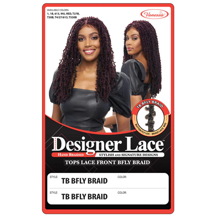 Vanessa Designer Lace Hand-Braided Lace Front Wig - TB BFLY BRAID - Image 4