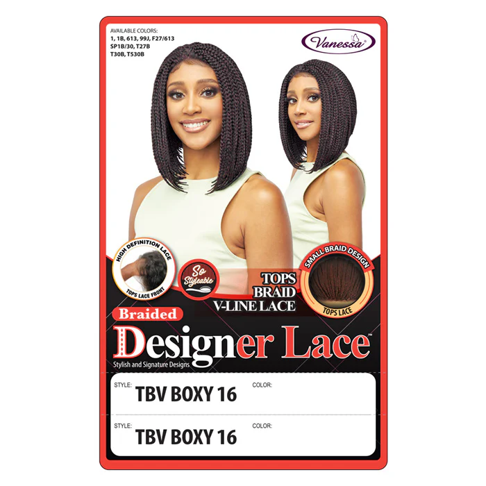 Vanessa Designer Lace Top Braid V-Line HD Lace Front Wig - TBV BOXY 16 - Image 5