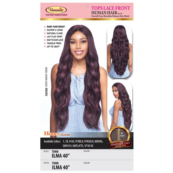 Vanessa Honey Brazilian Human Hair Blend Swissilk Tops Lace Front Wig - TDHB ILMA 40 - Image 5