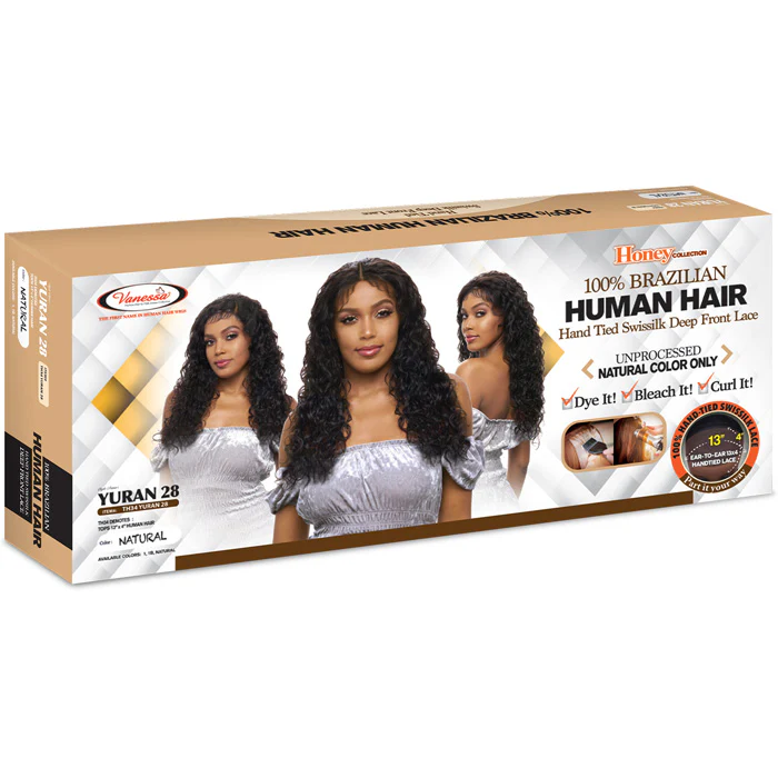 Vanessa Honey-C 100% Brazilian Human Hair Swissilk Deep 13x4 Frontal Lace Wig - YURAN 28 - Image 7
