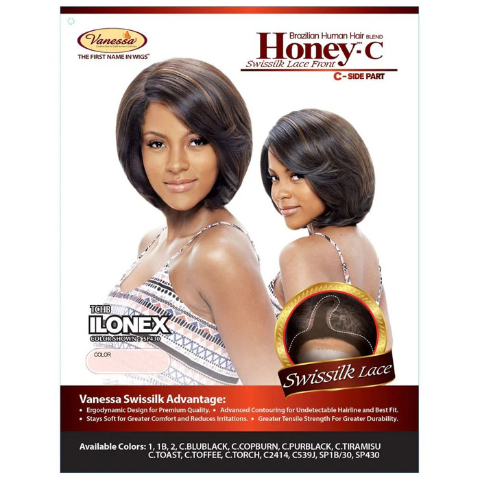 Vanessa Honey-C Brazilian Human Hair Blend Deep Parting Lace Front Wig - ILONEX - Image 4