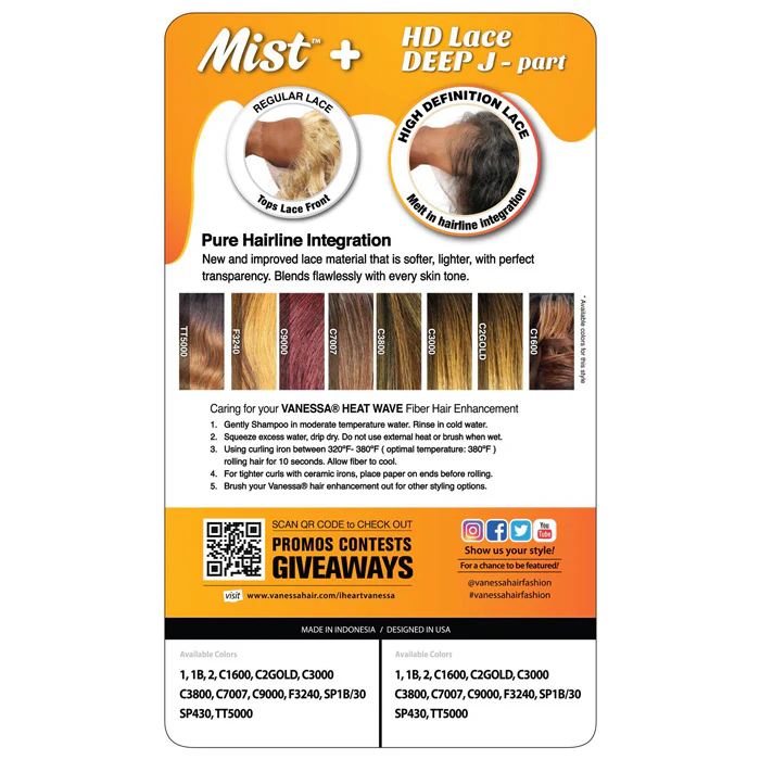 Vanessa Mist HD Tops Deep J-Part Lace Wig - BELLAGIO - Image 5