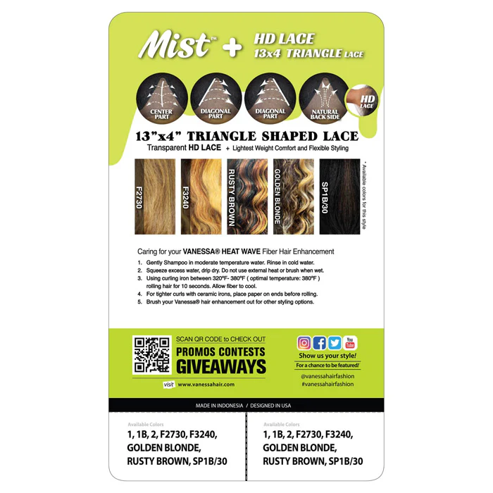 Vanessa Mist Synthetic Hair 13X4 Triangle HD Lace Wig - KENYA - Image 6