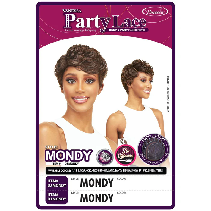 Vanessa Party Lace Deep J-Part Fashion Wig - MONDY - Image 3