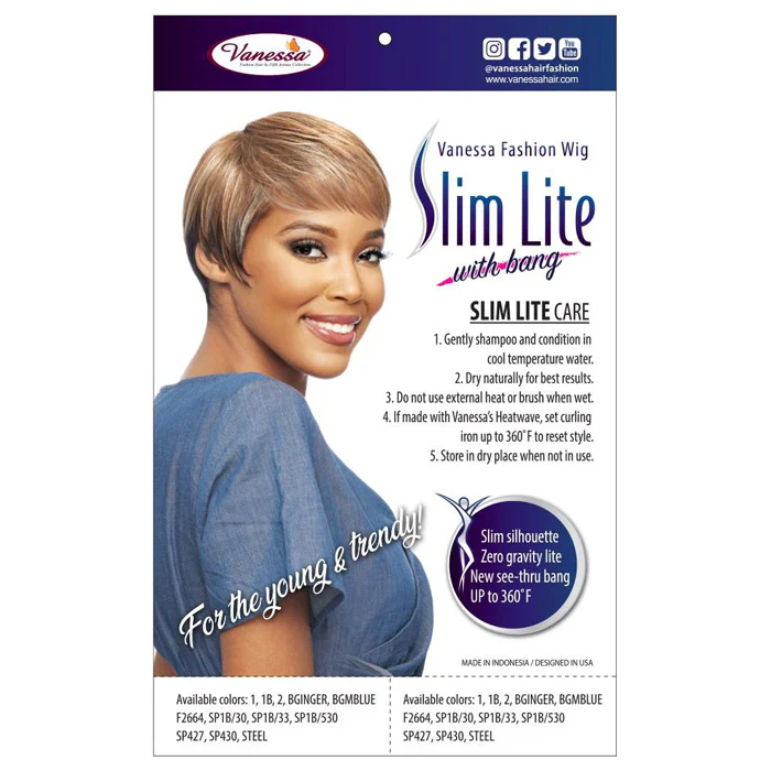Vanessa Slim Lite with Bang Fashion Full Wig - SLB SIX - Image 5