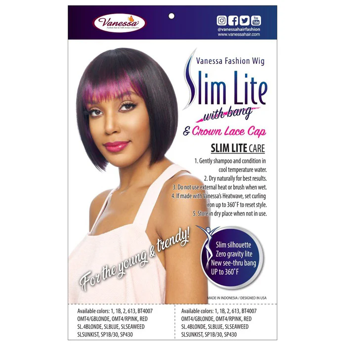 Vanessa Slim Lite with Bang Crown Lace Cap Wig - SLB FOUR - Image 5