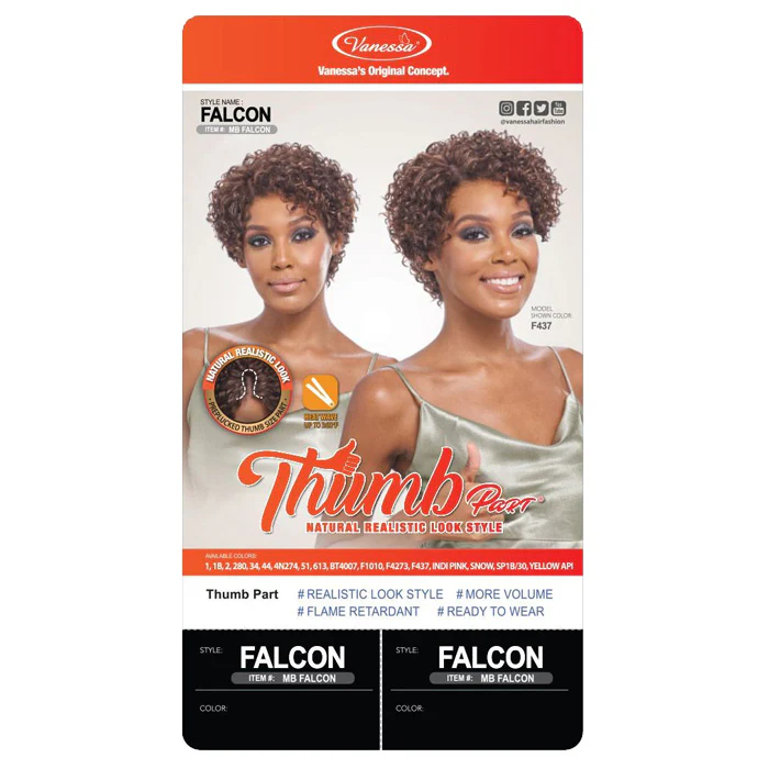 Vanessa Thumb Part Lace Wig - FALCON - Image 5