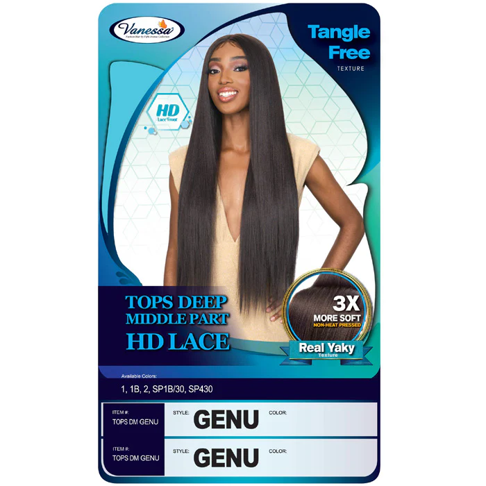 Vanessa Top Deep Middle Part HD Lace Front Wig - GENU - Image 3