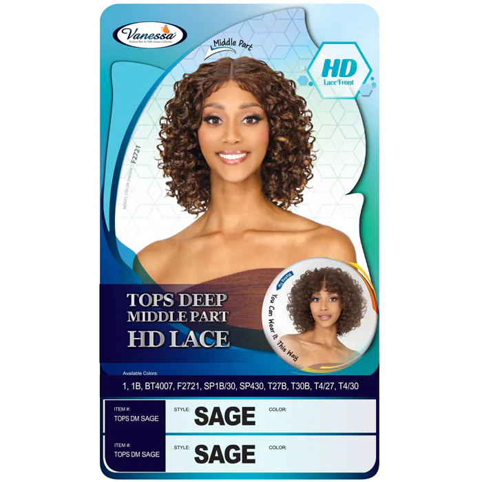 Vanessa Top Lace HD Lace Front Part Wig - TOPS DM SAGE - Image 4