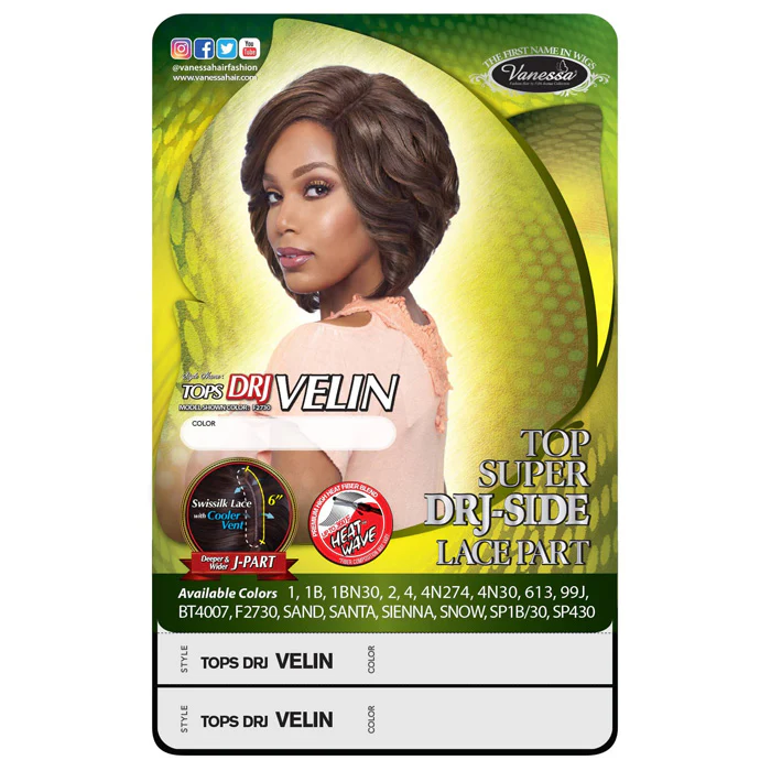 Vanessa Top Super DRJ-Side Lace Part Swissilk Front Wig - TOPS DRJ VELIN - Image 4