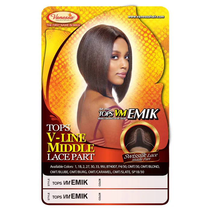 Vanessa Tops V-Line Middle Swissilk Lace Part Wig - EMIK - Image 4