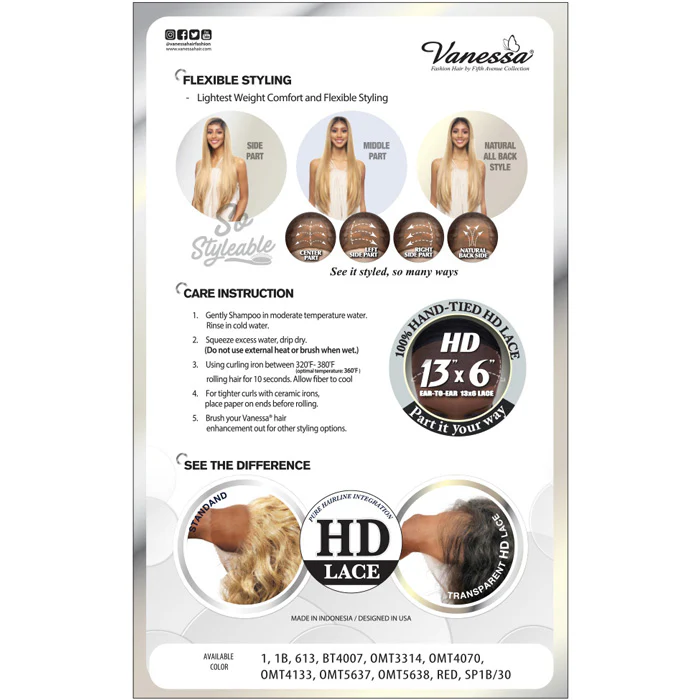 Vanessa View136 HD Hand-Tied 13x6 Lace Front Wig - VIEW136 LAGO - Image 5