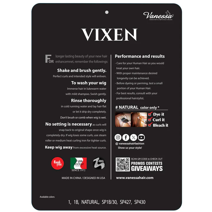 Vanessa Vixen 100% Human Hair Full Wig - FIORA - Deep J-Part - Image 4