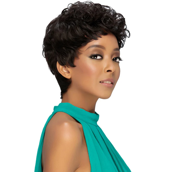 Vivica A Fox Remi Natural Human Hair wig SHORT LAYERED CUT WITH TIGHT PIN-CURL FRONT BANG - VIVID - Image 2