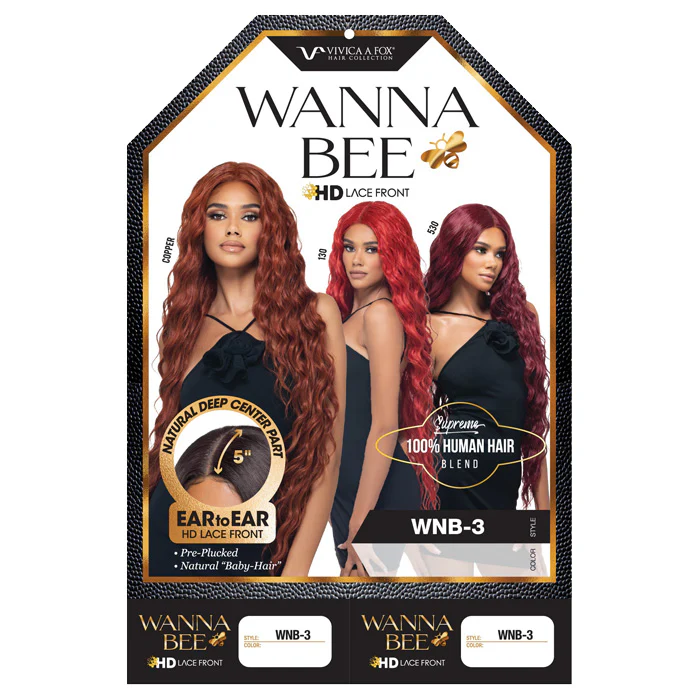 Vivica Fox Wanna Bee Human Hair Blend 5" Deep HD Lace Front Wig - WNB-3 - Image 4