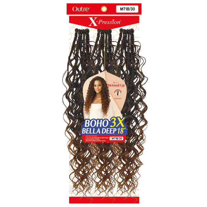 X-Pression Twisted Up Pre-Looped Crochet Braids - BOHO BELLA DEEP 18" 3X - By Outre - Image 3
