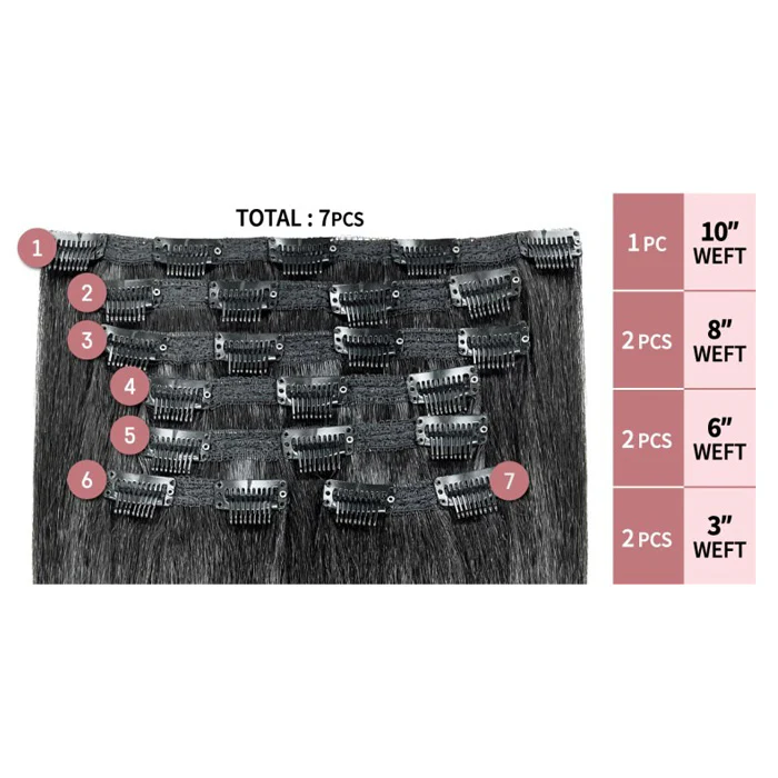 Zury Natural Dream Clip ON 7 Silk Press Weave - DEEP WAVE 14" - Image 3