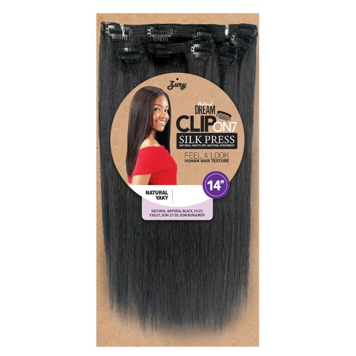 Zury Natural Dream Clip ON 7 Silk Press Weave - NATURAL YAKY 14" - Image 2