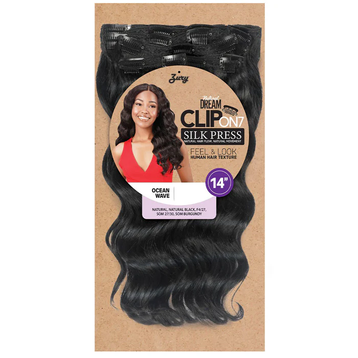 Zury Natural Dream Clip ON 7 Silk Press Weave - OCEAN WAVE 14" - Image 2