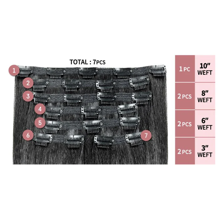 Zury Natural Dream Clip ON 7 Silk Press Weave - OCEAN WAVE 14" - Image 3