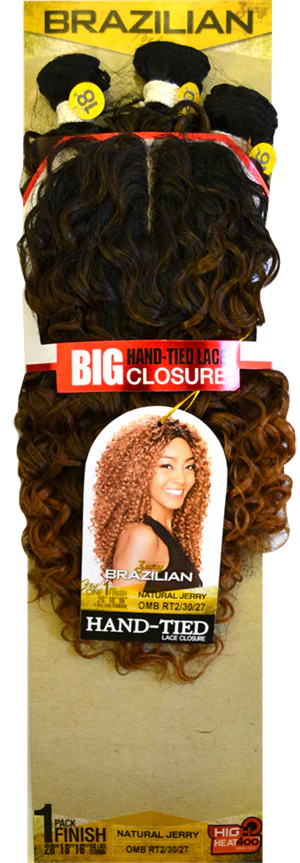Zury Sis Brazilian Yesone NATURAL JERRY Weave (1Pack Finish-16/18/20 + Big Closure) - Image 3
