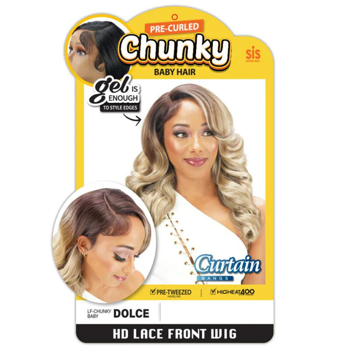 Zury Sis Chunky Pre-Tweezed HD Lace Front Wig - DOLCE - Curtain Bang - Image 4