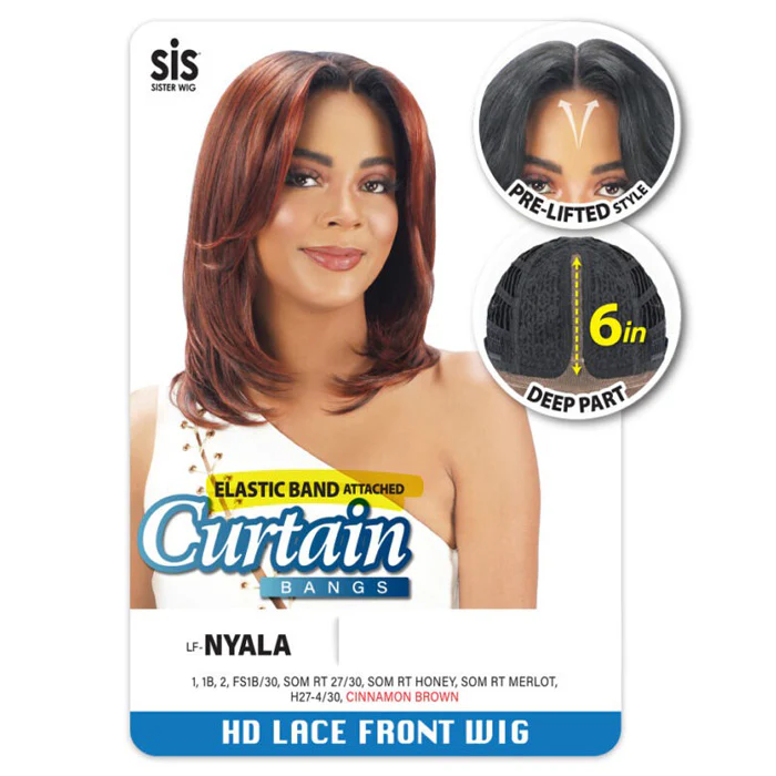 Zury Sis Curtain Bangs 6" Deep Part HD Lace Front Wig - NYALA - Pre-Lifted Style - Image 3