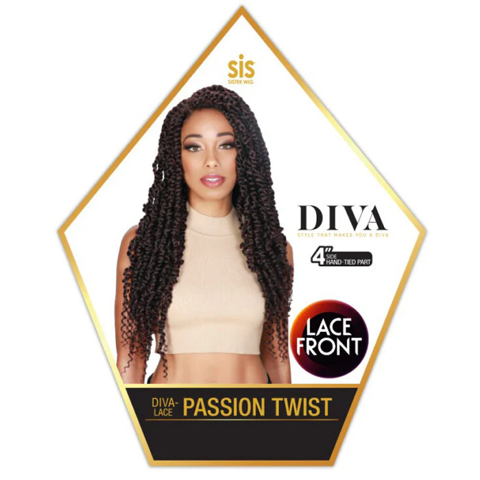 Zury Sis Diva 4" Part Hand-Tied Braided Lace Front Wig - DIVA-LACE PASSION TWIST - Image 3