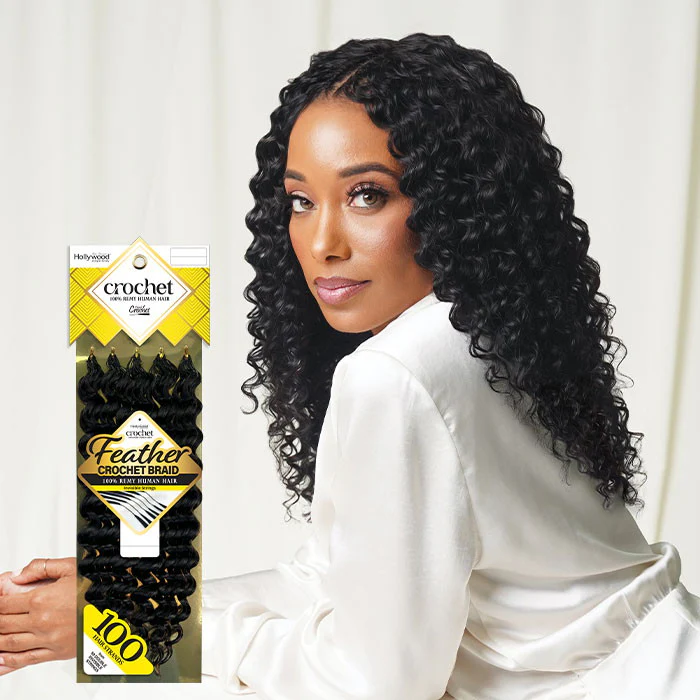 Zury Sis Hollywood Feather Crochet Braid - DEEP 14/18" - 100% Remy Human Hair